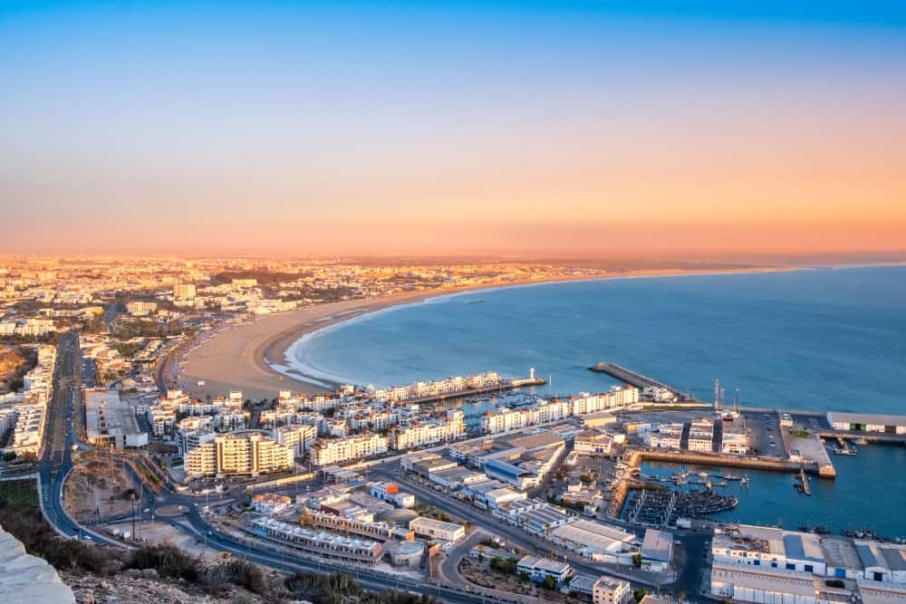 Vue de la ville d’Agadir au Maroc